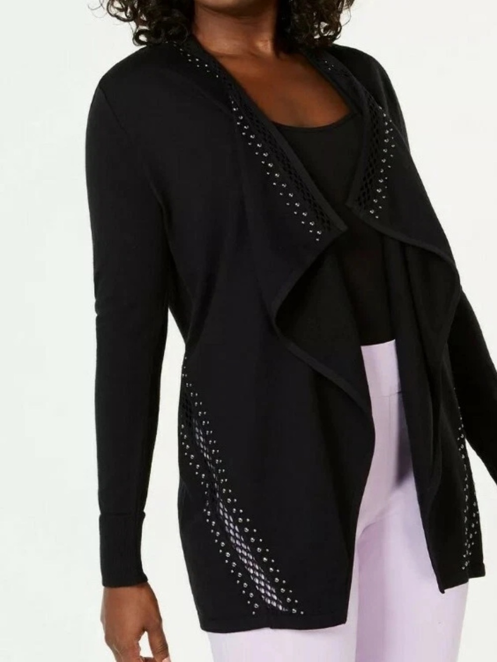 As new JM Collection studded knitted cardigan, size Medium